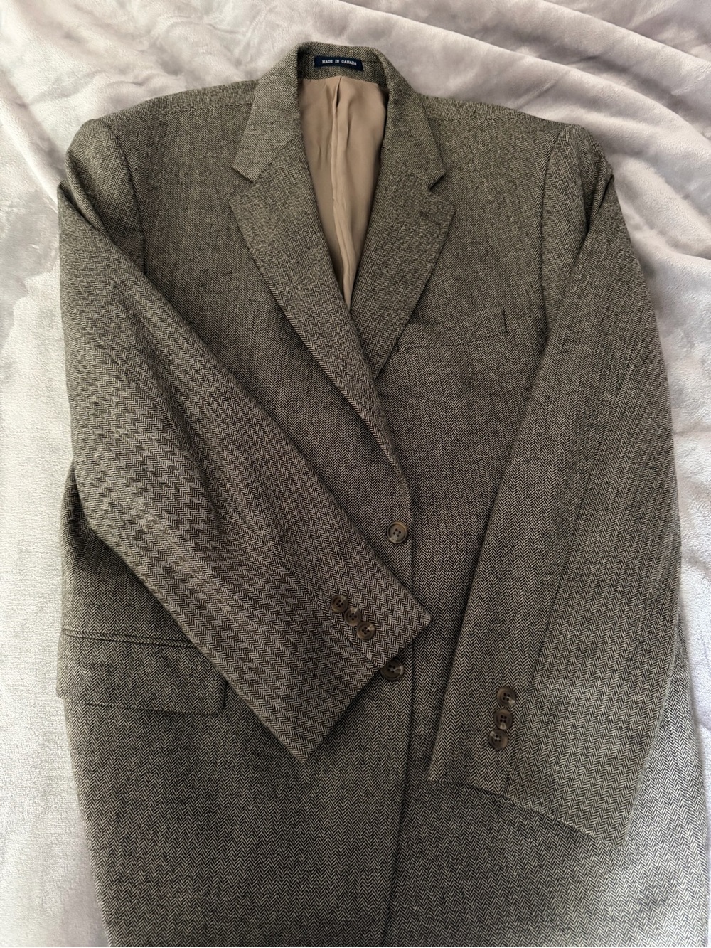 Chaps Men's Gray Herringbone Sport Coat